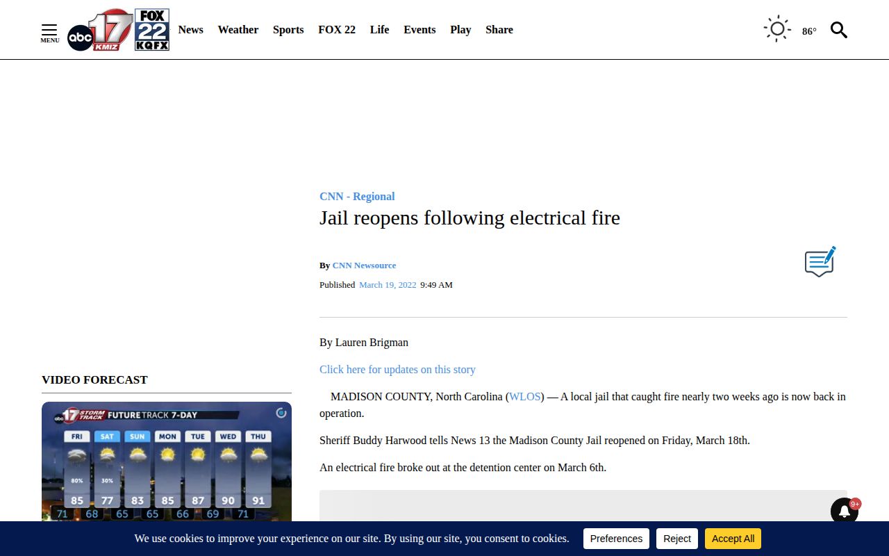 Madison County jail transfer history after the 2022 fire