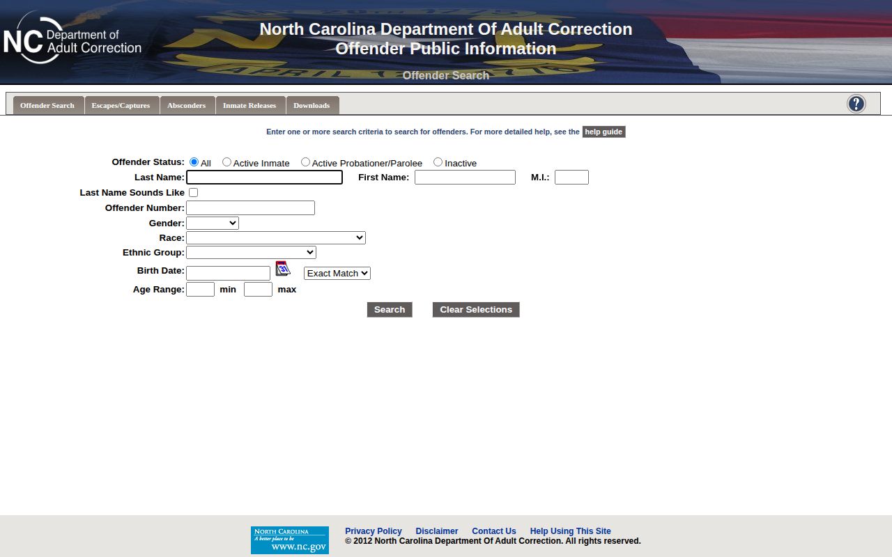 NCDAC offender search for Madison County released inmates