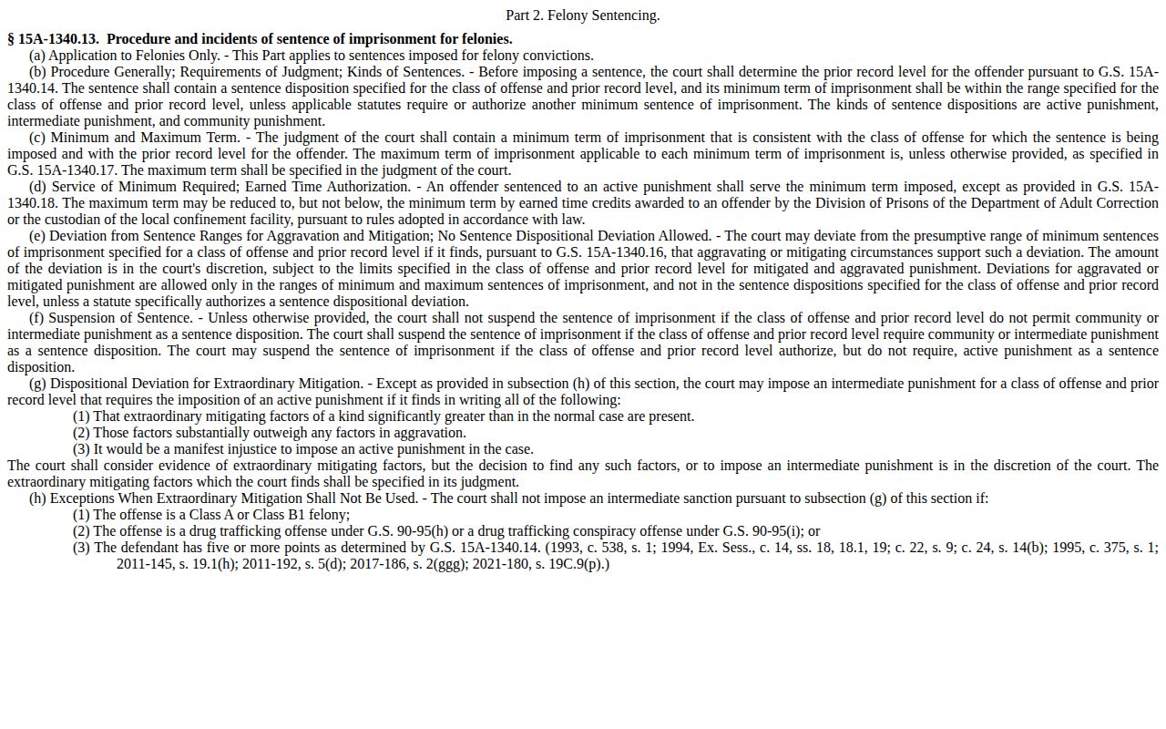 Madison County projected release date felony minimum-term statute